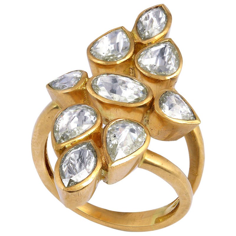 Artisan Diamond and Gold Engagement Ring