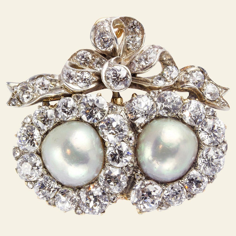 Pearl & Diamond Brooch, ca. 1880